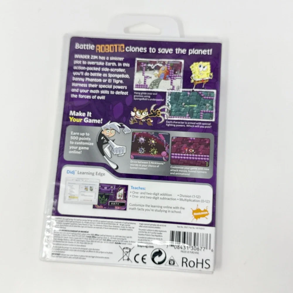 LeapFrog Didj Nicktoons Android Invasion Math Facts Game 2008 New Sealed